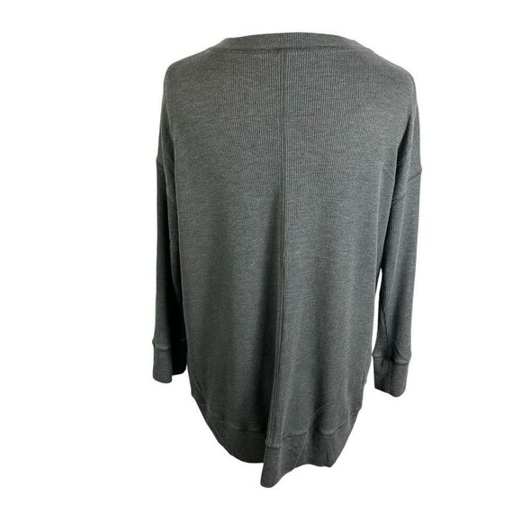 Eileen Fisher Gray Sweatshirt Waffle Knit Contrast Boxy Comfy Soft Size S - Picture 5 of 10
